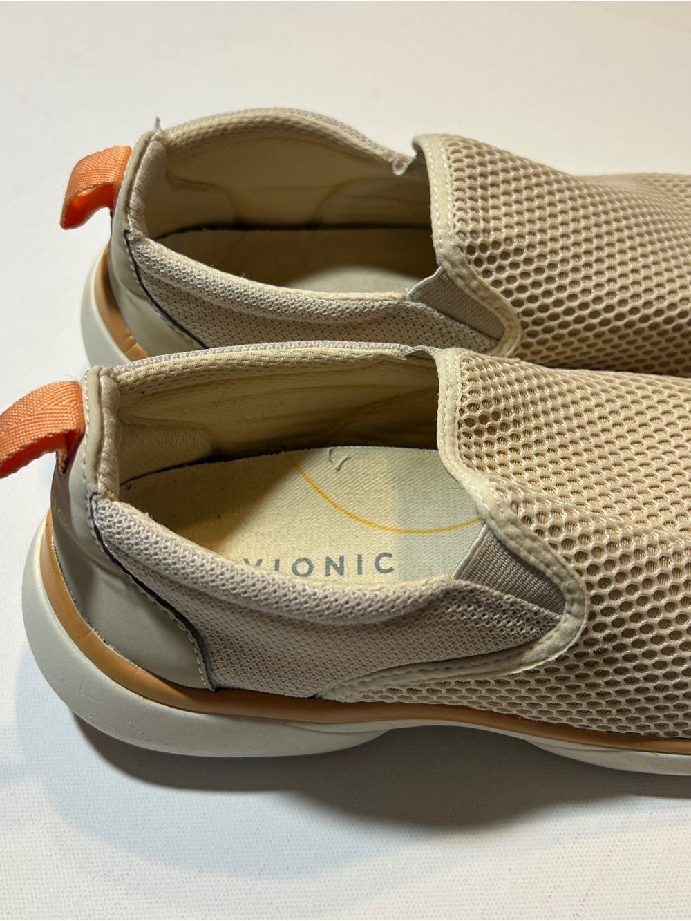 Vionic Zeta Slip On Mesh Walking Shoes Beige Orange Women’s Size 8 Wide - Picture 3 of 7